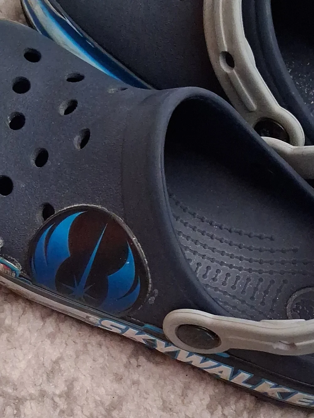 CROCS Skywalker Navy Blue and Light Gray Kids Clogs
